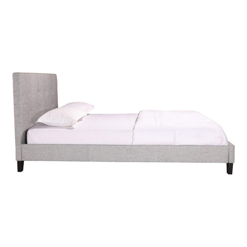 Eliza Queen Bed Light Grey Fabric - Al Rugaib Furniture (4583160479840)