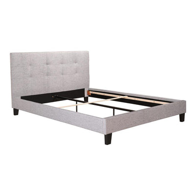 Eliza Queen Bed Light Grey Fabric - Al Rugaib Furniture (4583160479840)