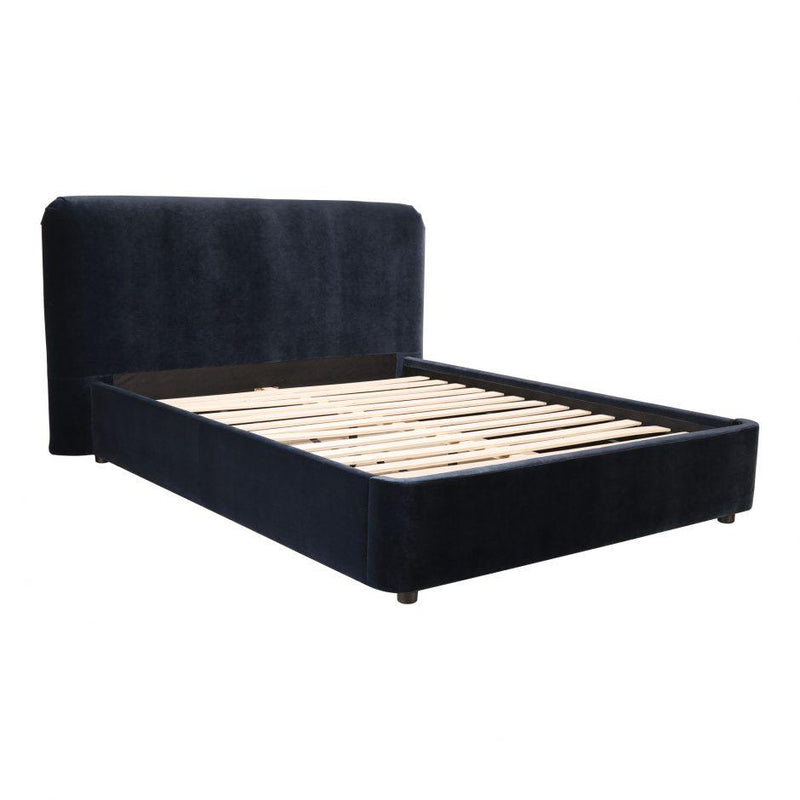 Samara Queen Bed Blue Velvet - Al Rugaib Furniture (4583234207840)