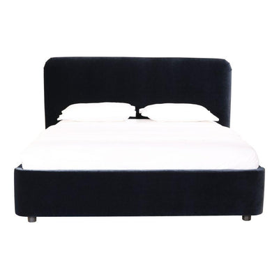 Samara Queen Bed Blue Velvet - Al Rugaib Furniture (4583234207840)