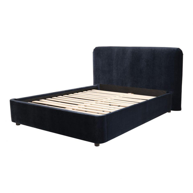Samara King Bed Blue Velvet - Al Rugaib Furniture (4568059412576)