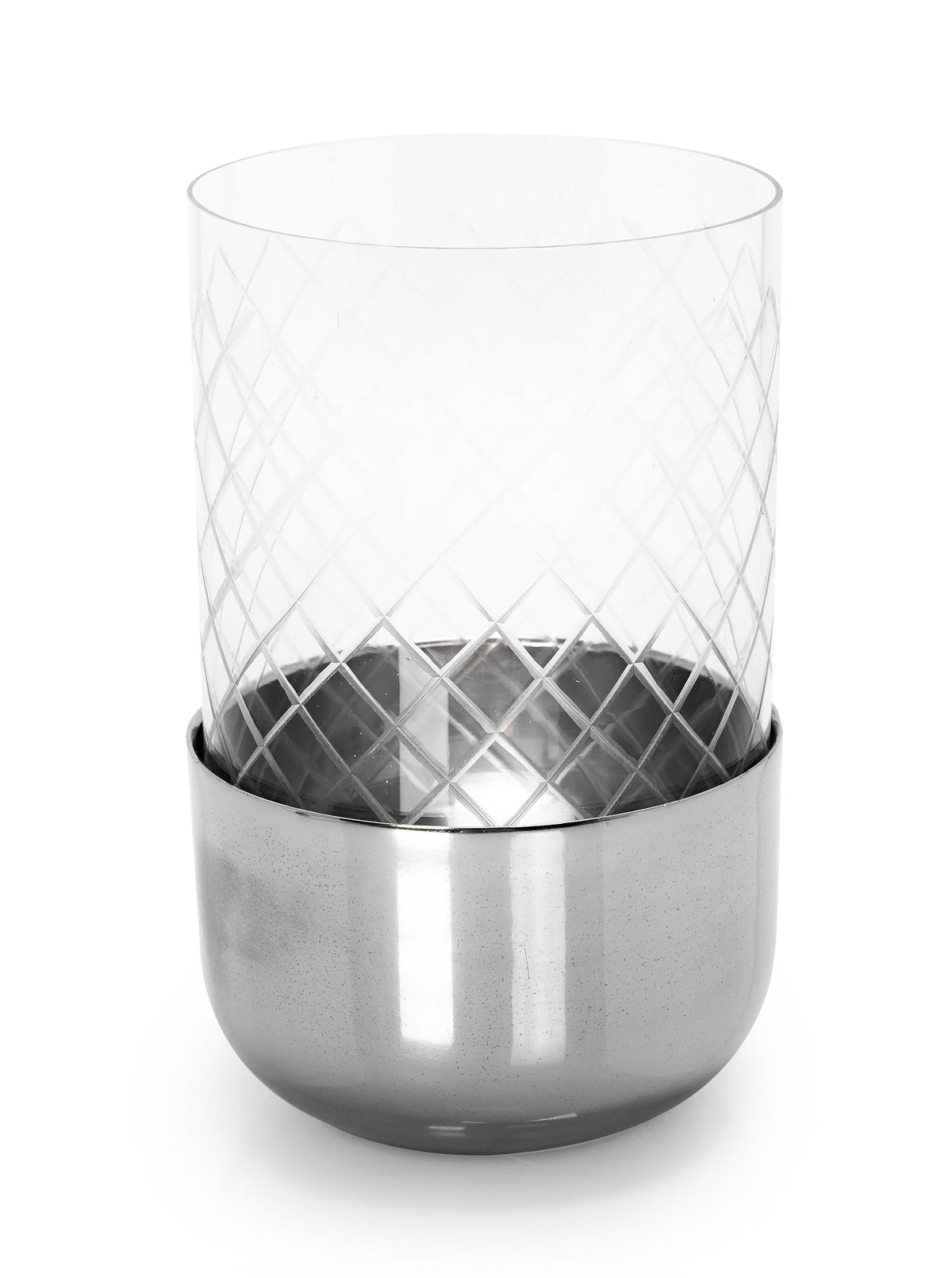 ROUND CANDLE HOLDER SILVER DIA13CMXHT:22 CM Candle Holders| Alrugaib Furniture X Nice