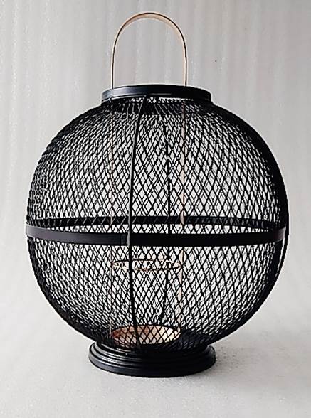 ROUND LANTERN BLACK AND GOLD BIG 33x33x44 CM Lanterns| Alrugaib Furniture X Nice