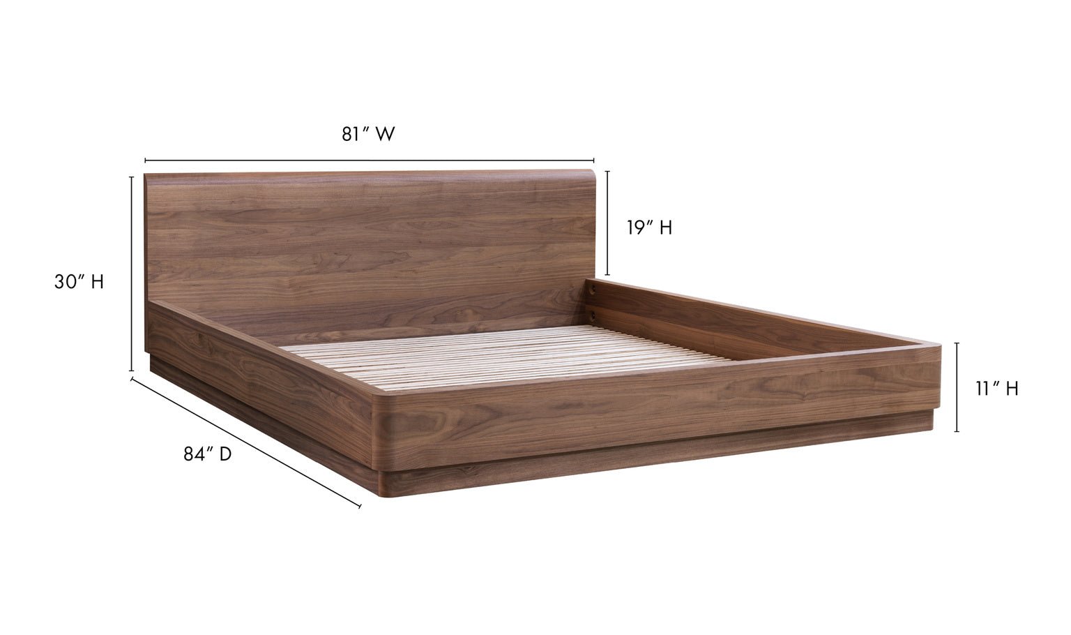 Round Off King Bed Walnut Beds| Moe's Home