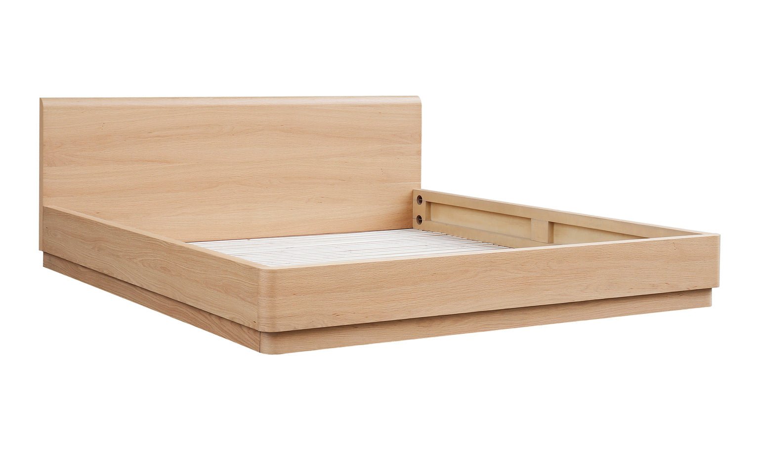 Round Off Queen Bed Oak Beds| Moe's Home