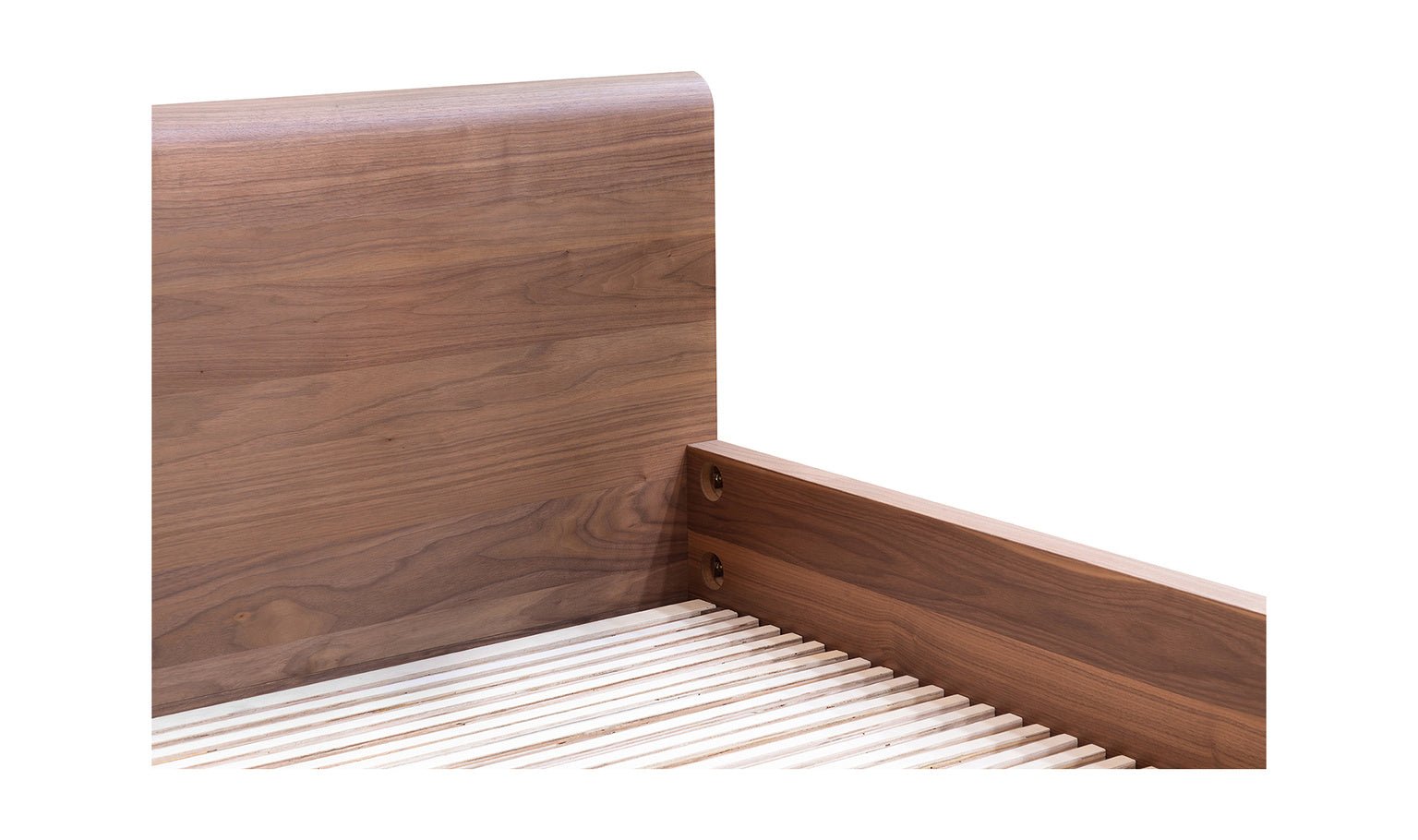 Round Off Queen Bed Walnut Beds| Moe's Home