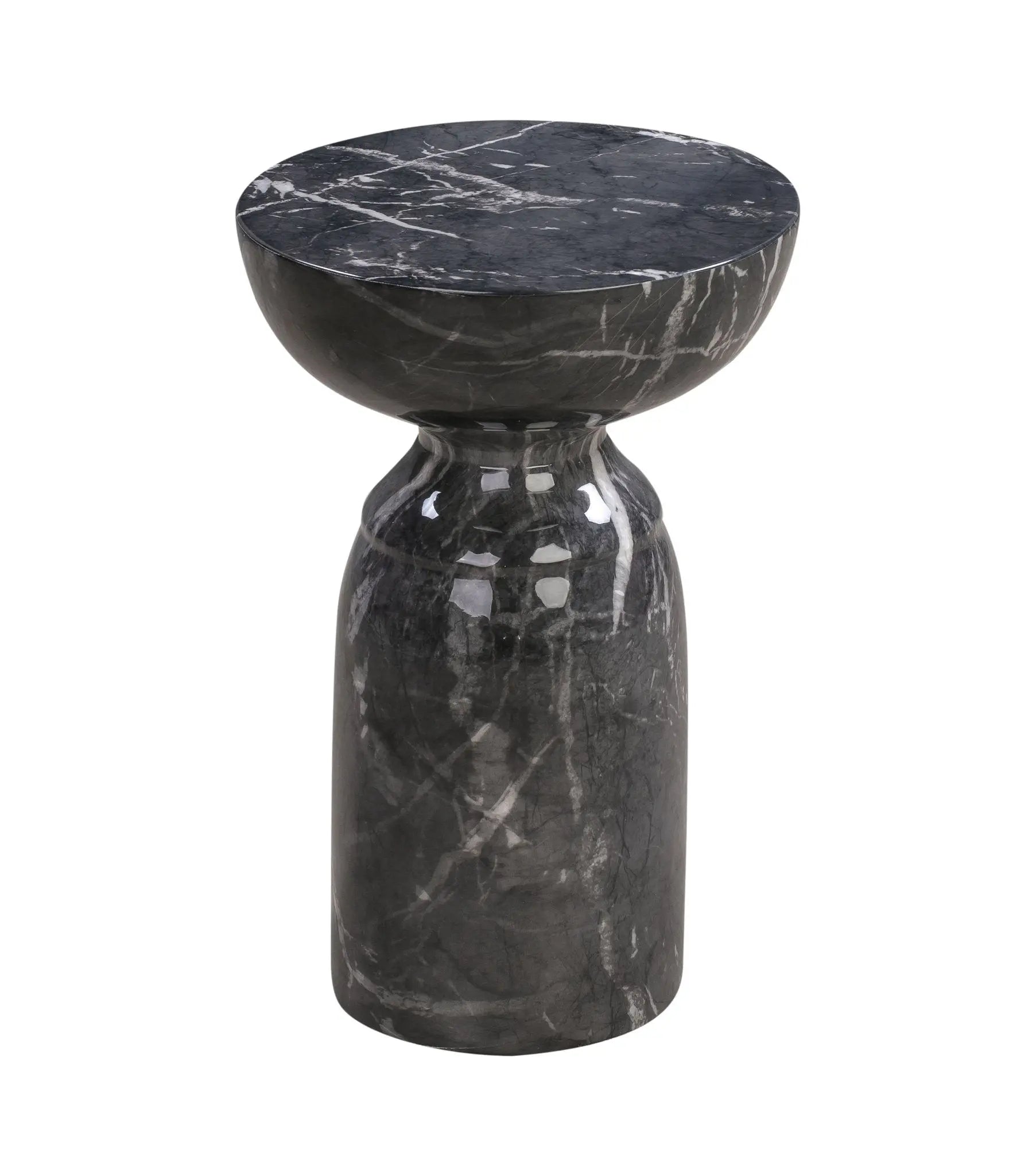 Rue Black Marble Side Table Accent & End Tables| TOV