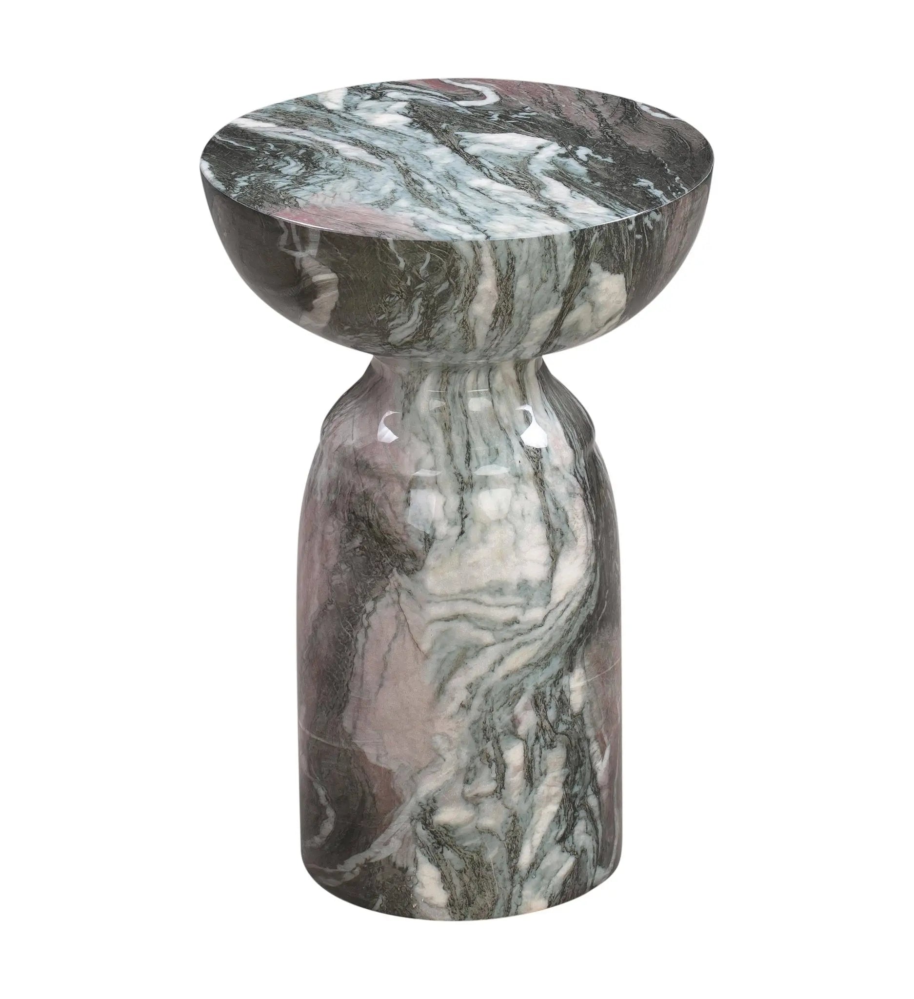Rue Grey and Blush Marble Side Table Accent & End Tables| TOV
