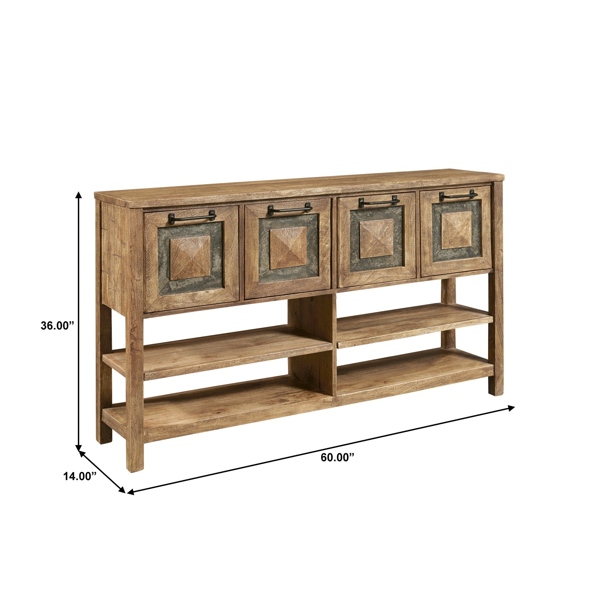 Rustic Stone Inserts Storage Console Consoles & Sideboards| Hooker