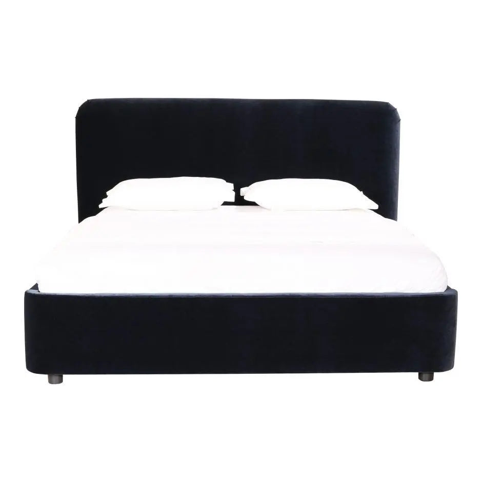 Samara Queen Bed Blue Velvet Beds| Moe's Home