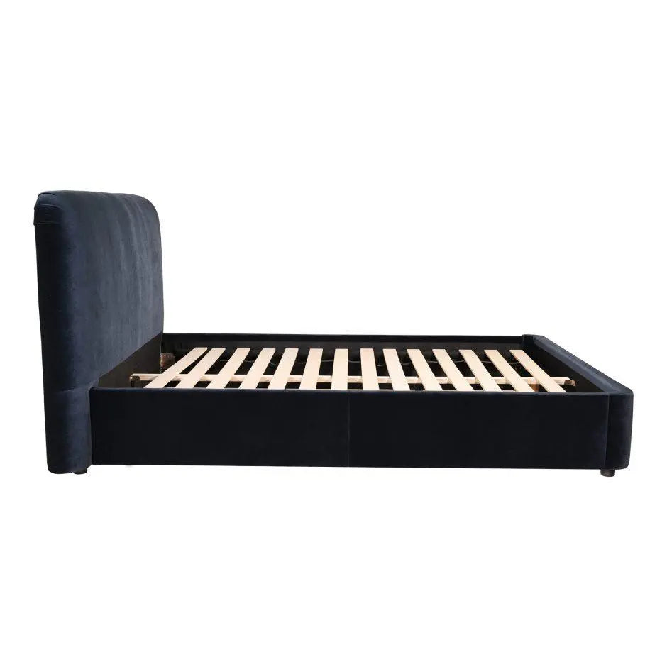 Samara Queen Bed Blue Velvet Beds| Moe's Home