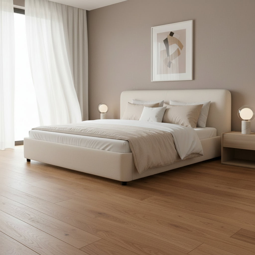 Samara Queen Bed Cottage Linen Beds| Moe's Home