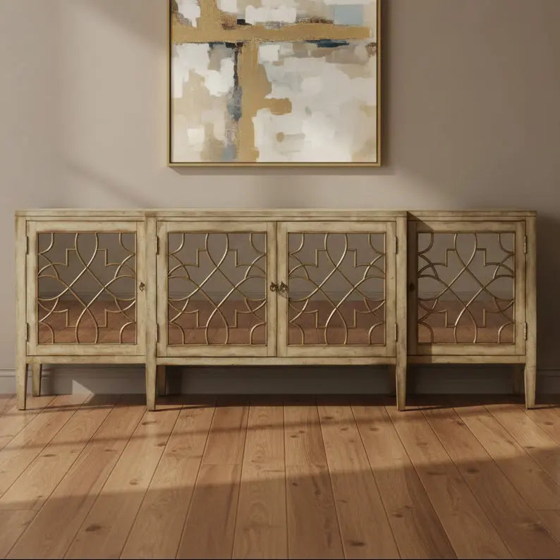 Sanctuary Four-Door Mirrored Console - Surf-Visage Consoles & Sideboards| Hooker