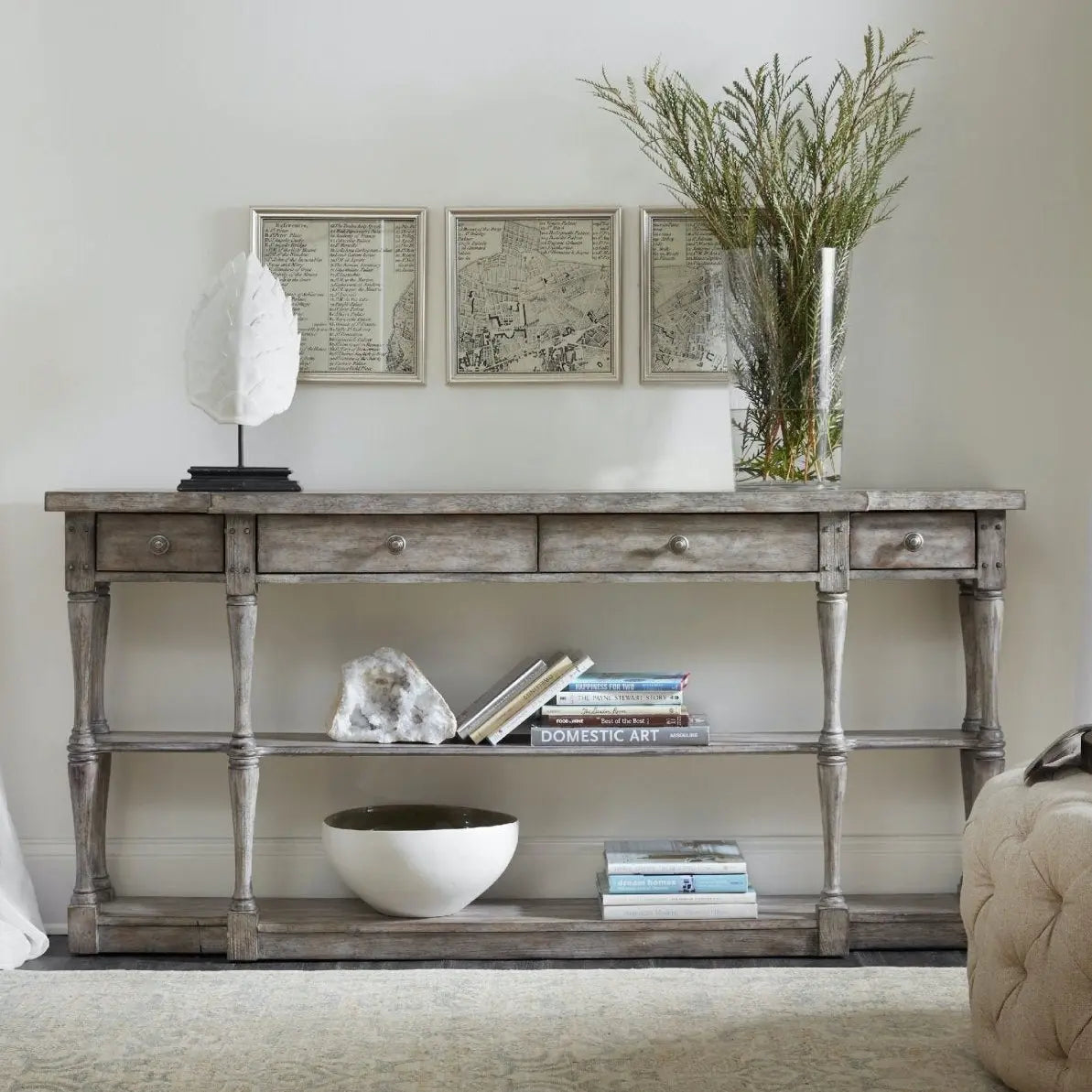 Sanctuary Four-Drawer Console Consoles & Sideboards| Hooker