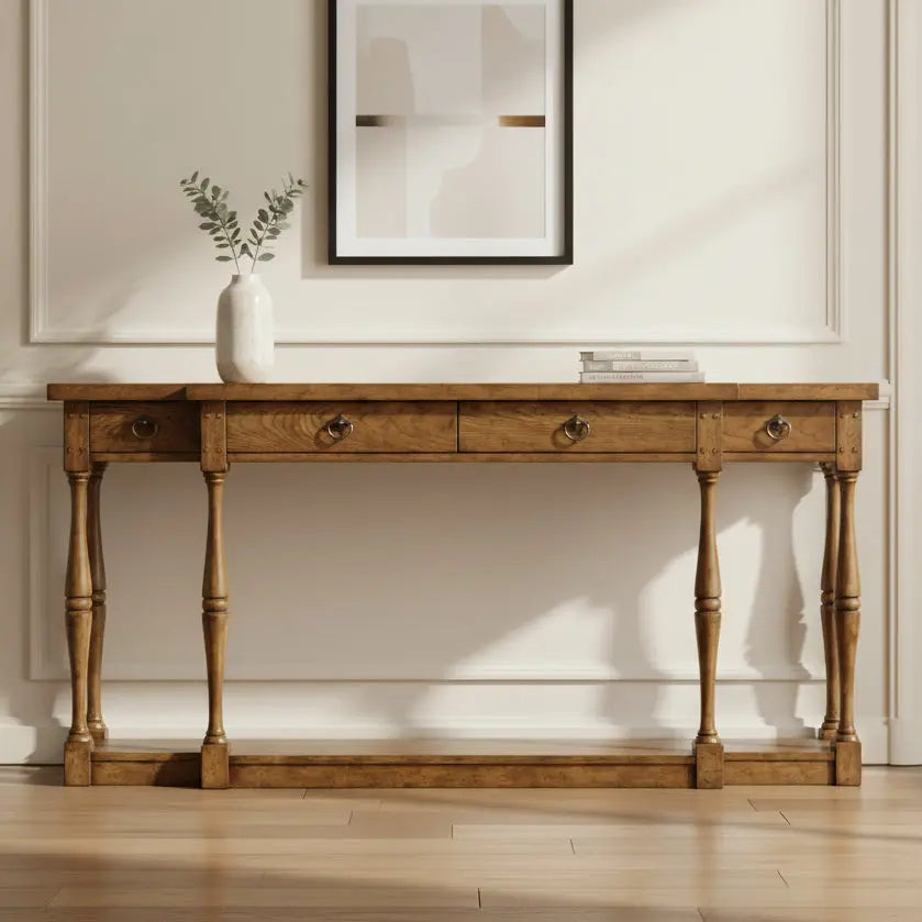 Sanctuary Four-Drawer Thin Console - Drift Consoles & Sideboards| Hooker