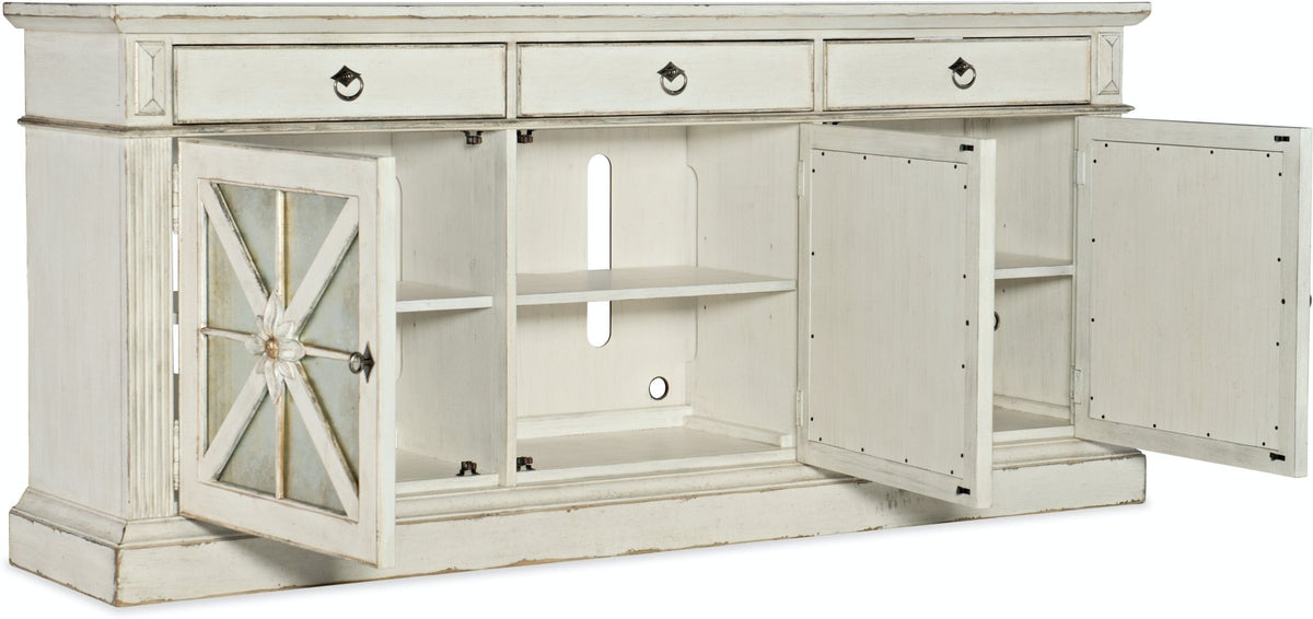 Sanctuary Premier Console Entertainment Blanc Consoles & Sideboards| Hooker