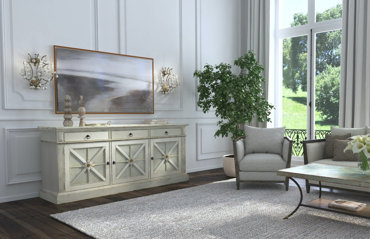 Sanctuary Premier Console Entertainment Blanc Consoles & Sideboards| Hooker