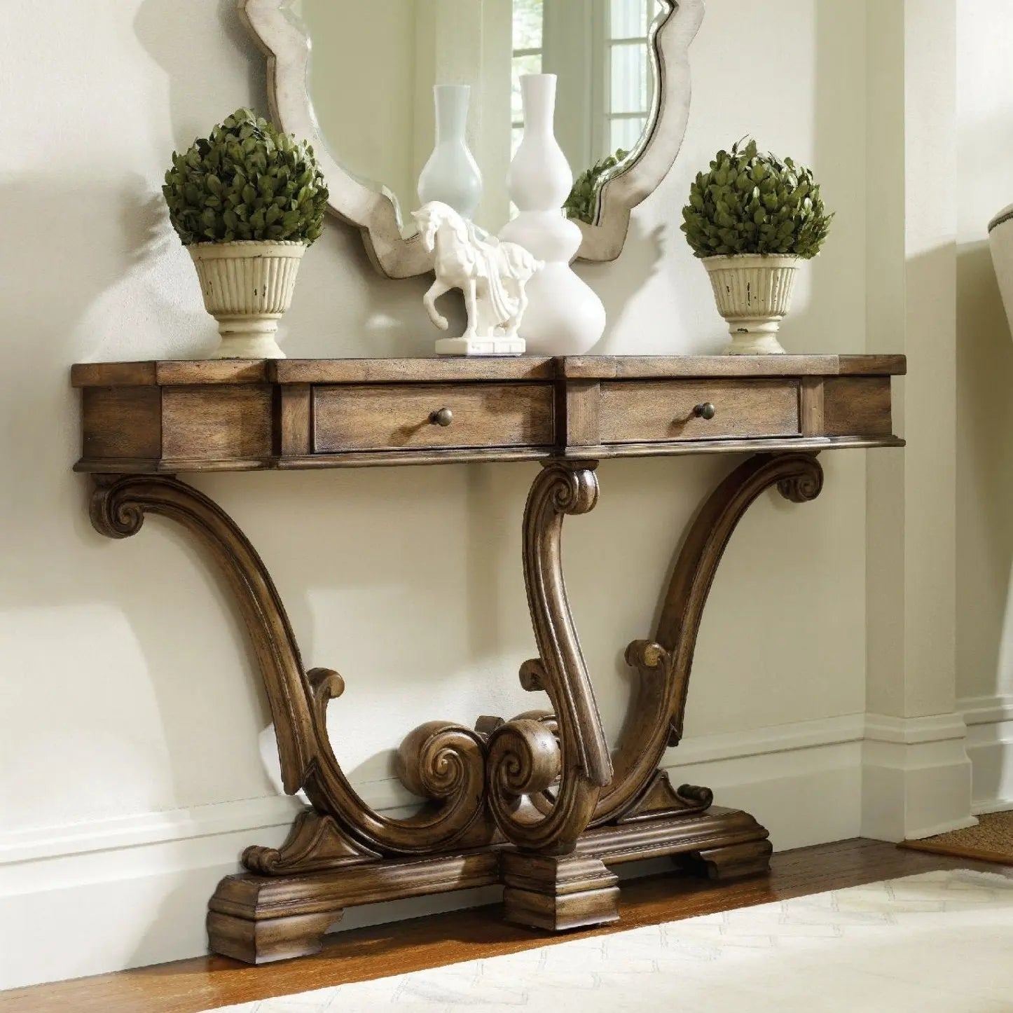 Sanctuary Thin Console-Amber Sands Consoles & Sideboards| Hooker