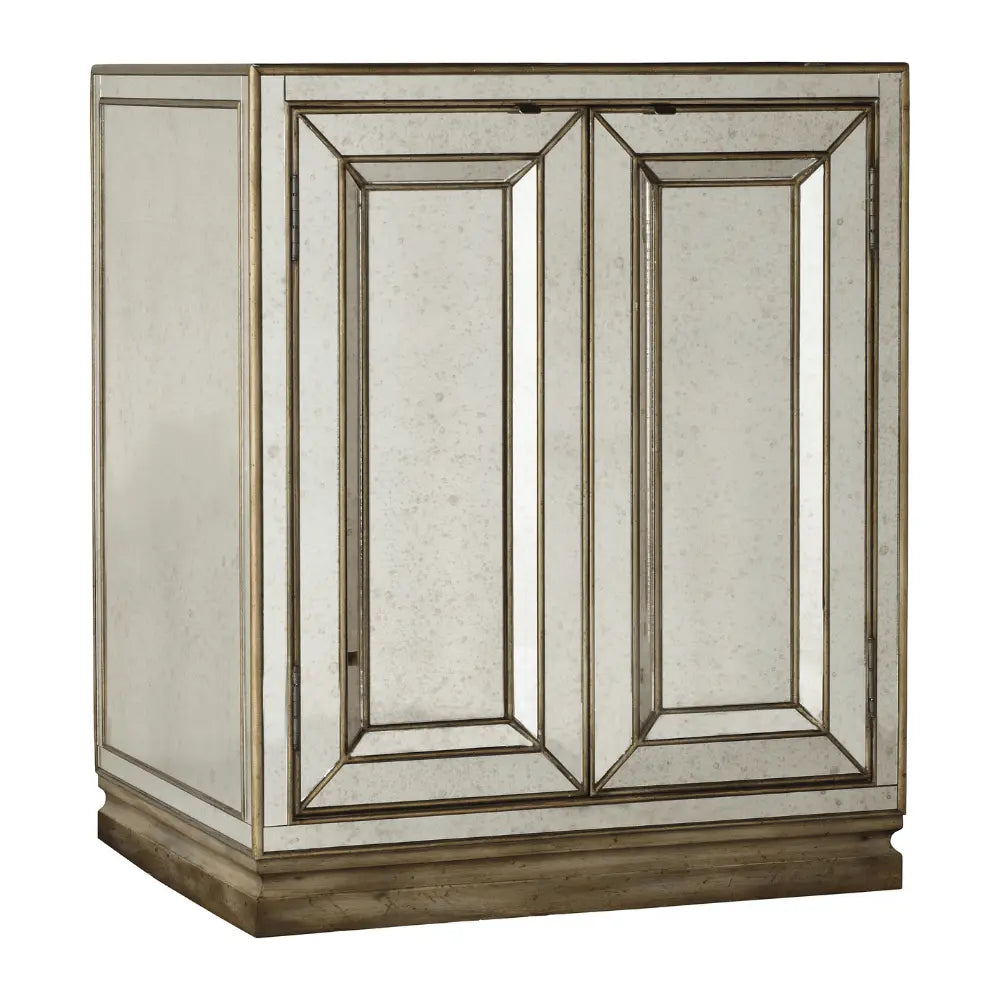 Sanctuary Two-Door Mirrored Nightstand - Visage Nightstands| Hooker