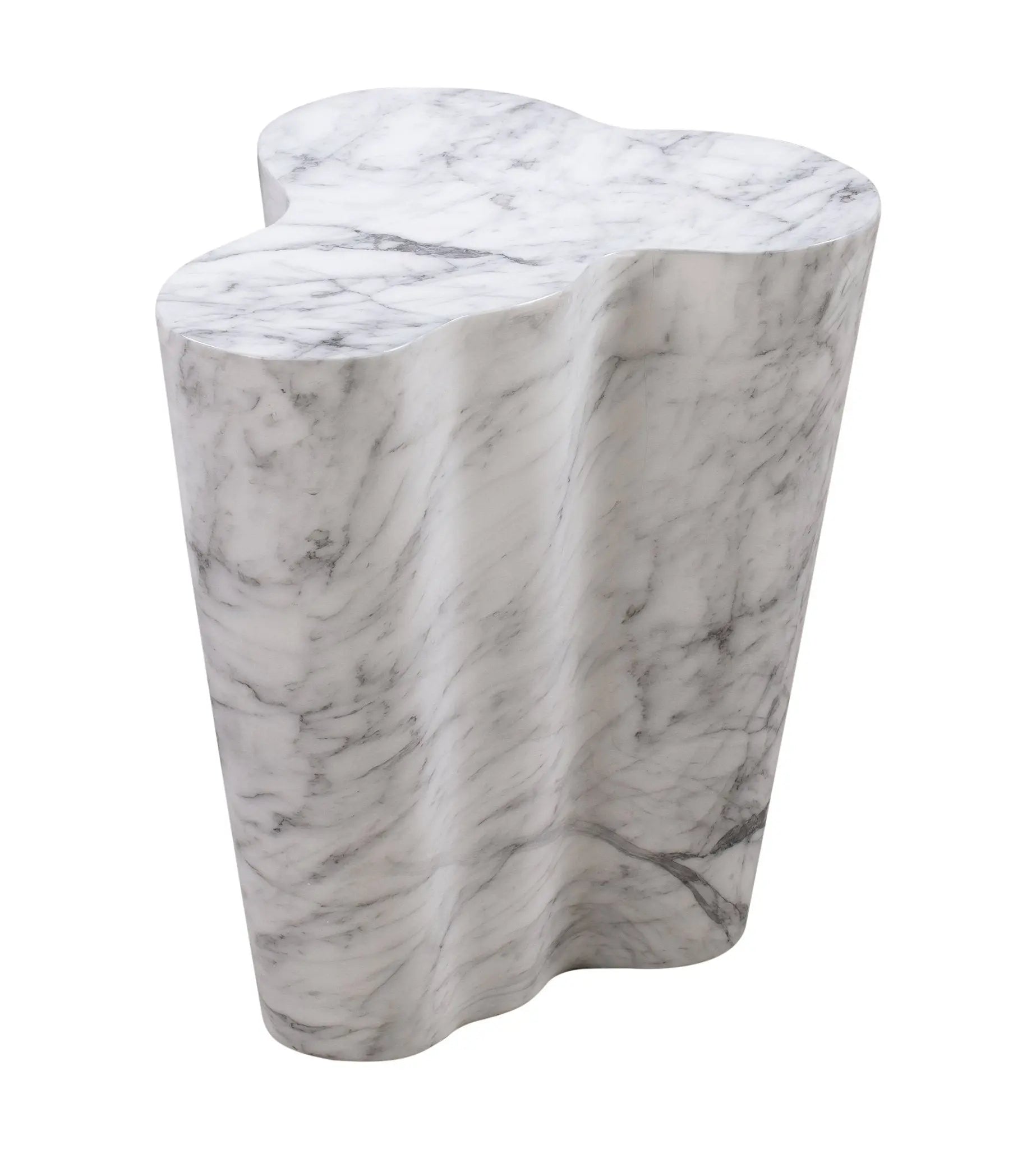Slab Marble Tall Side Table Accent & End Tables| TOV