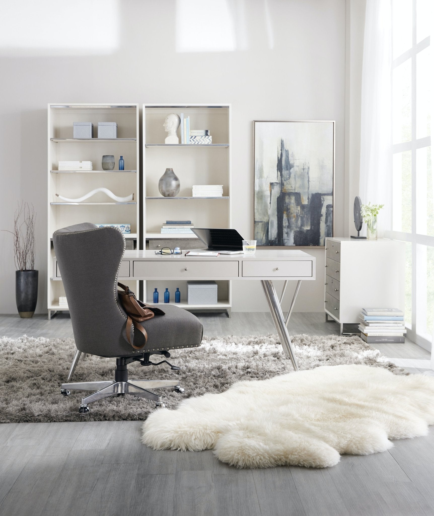 Sophisticated Contemporary Writing Desk 60in Office Desks| Hooker