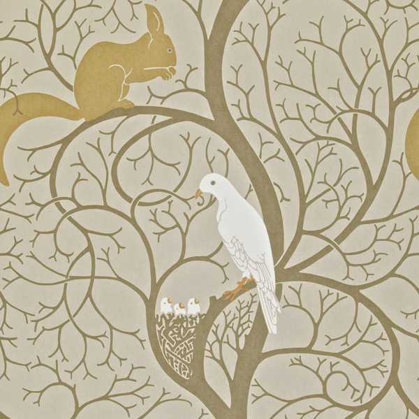 Squirrel & Dove Wallpaper| Sanderson Group
