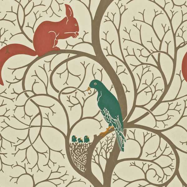 Squirrel & Dove Wallpaper| Sanderson Group