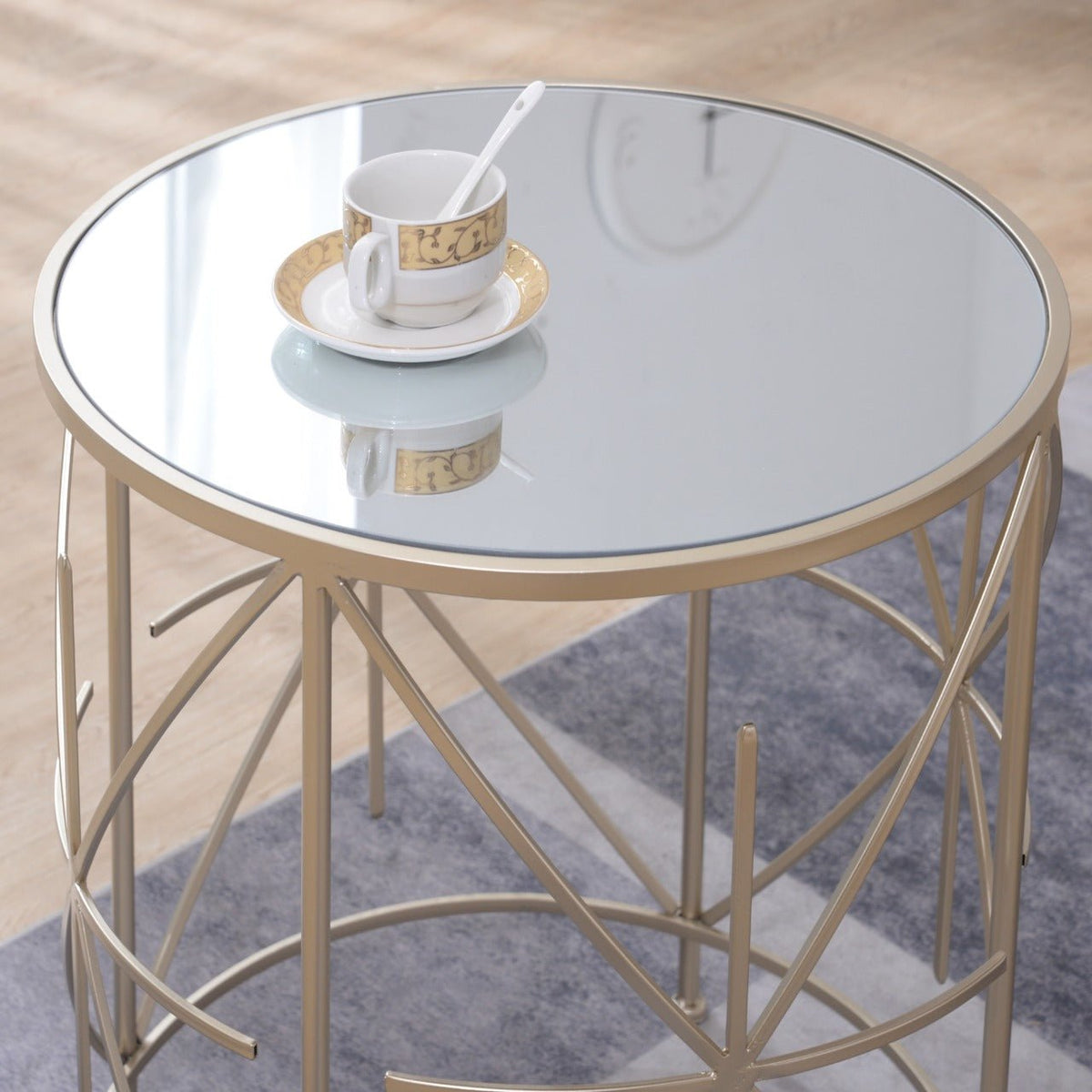 Starlite Mirror Top Table Set of 2 Accent & End Tables| Crestview