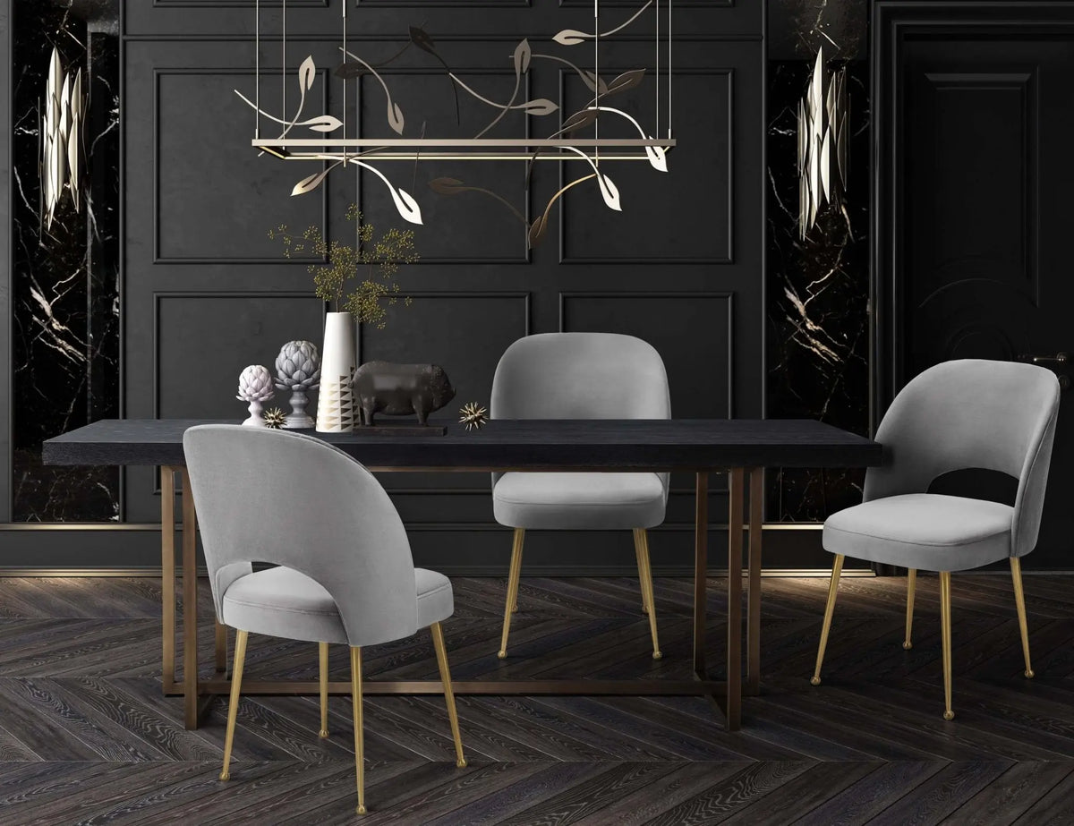 Swell Light Grey Velvet Chair Chairs| TOV