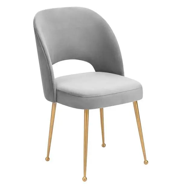 Swell Light Grey Velvet Chair Chairs| TOV