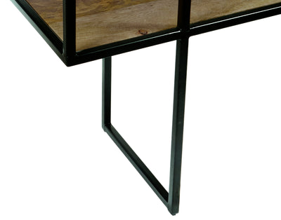 Iron Console Table with Glass Top (6629778391136)