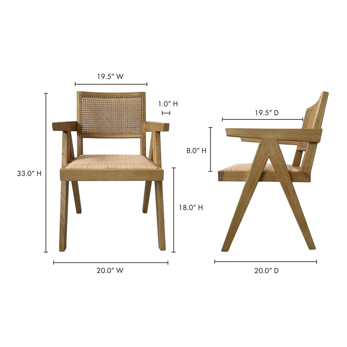 TAKASHI CHAIR NATURAL-SET OF TWO Chairs| Moe's Home