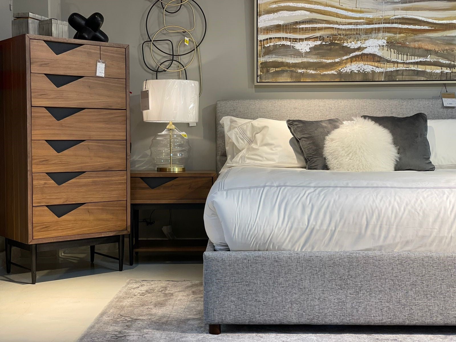 Takio King Bed Light Grey Beds| Moe's Home