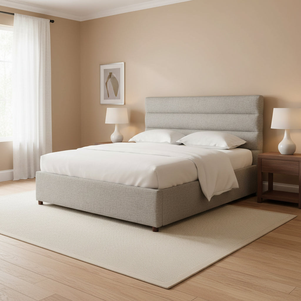Takio Queen Bed Light Grey Beds| Moe's Home