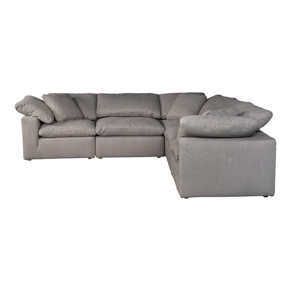 Terra Condo Classic L Modular Sectional Livesmart Fabric Light Grey Sectionals| Moe's Home