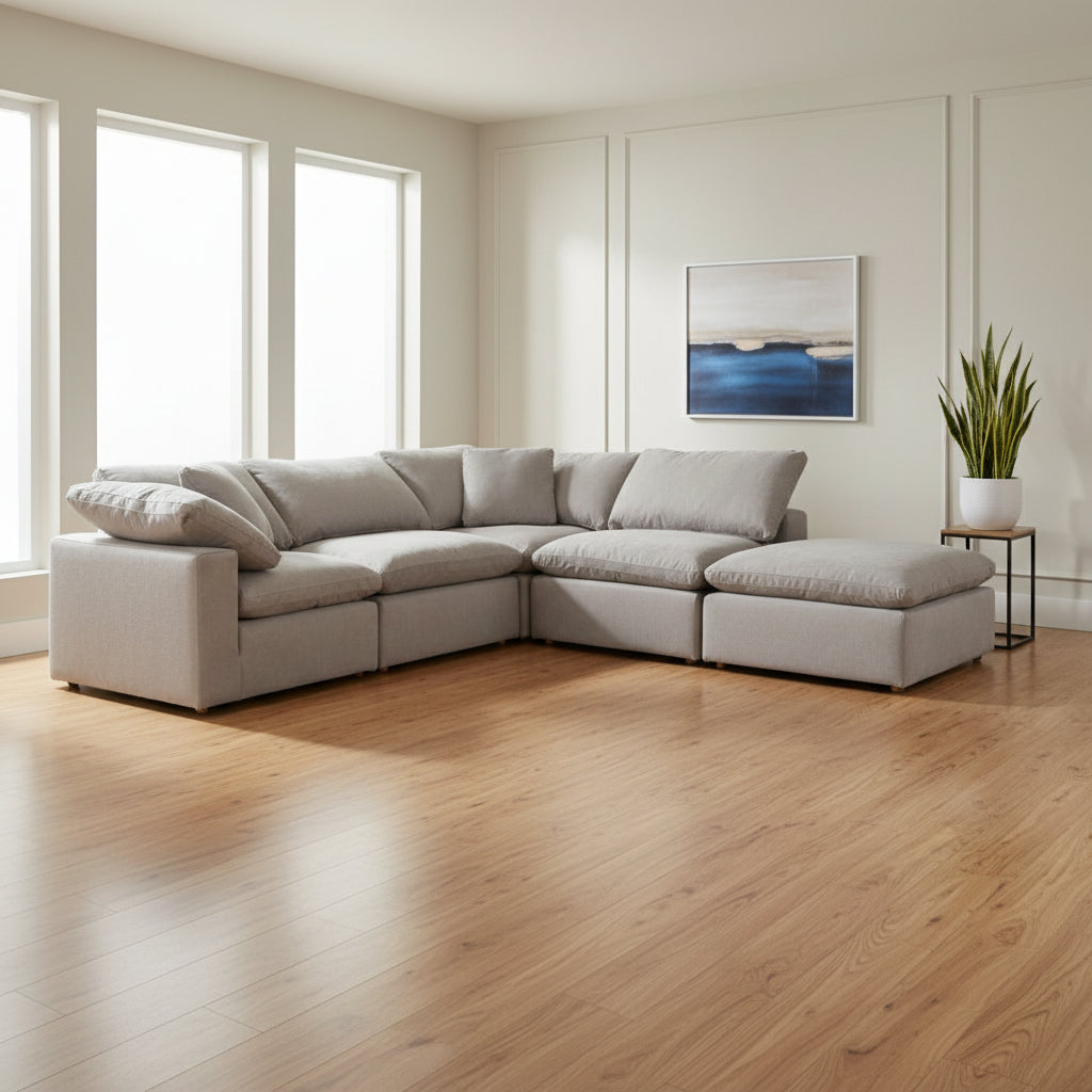 Terra Condo Dream Modular Sectional Livesmart Fabric Light Grey Sectionals| Moe's Home