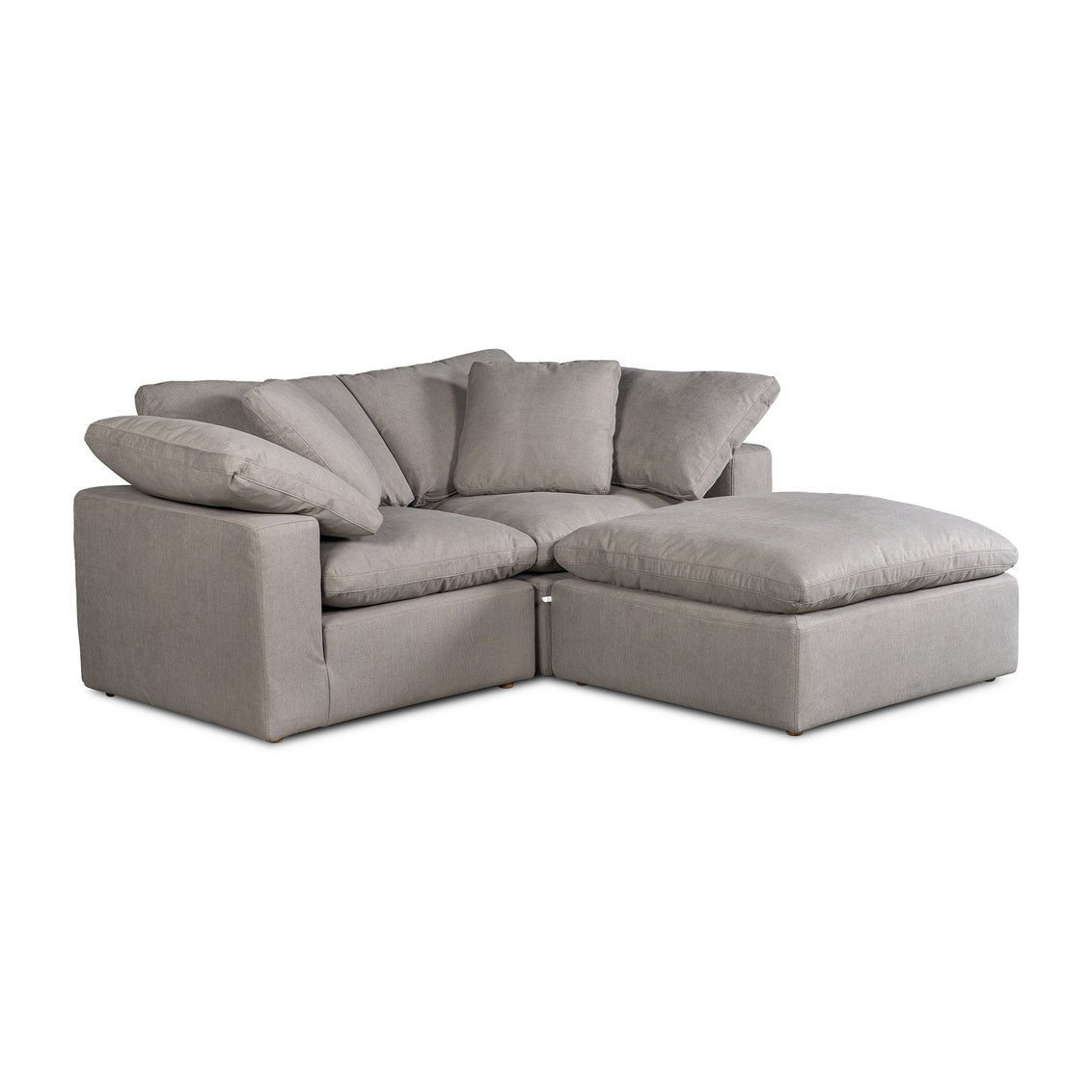 Terra Condo Nook Modular Sectional Livesmart Fabric Light Grey Sectionals| Moe's Home