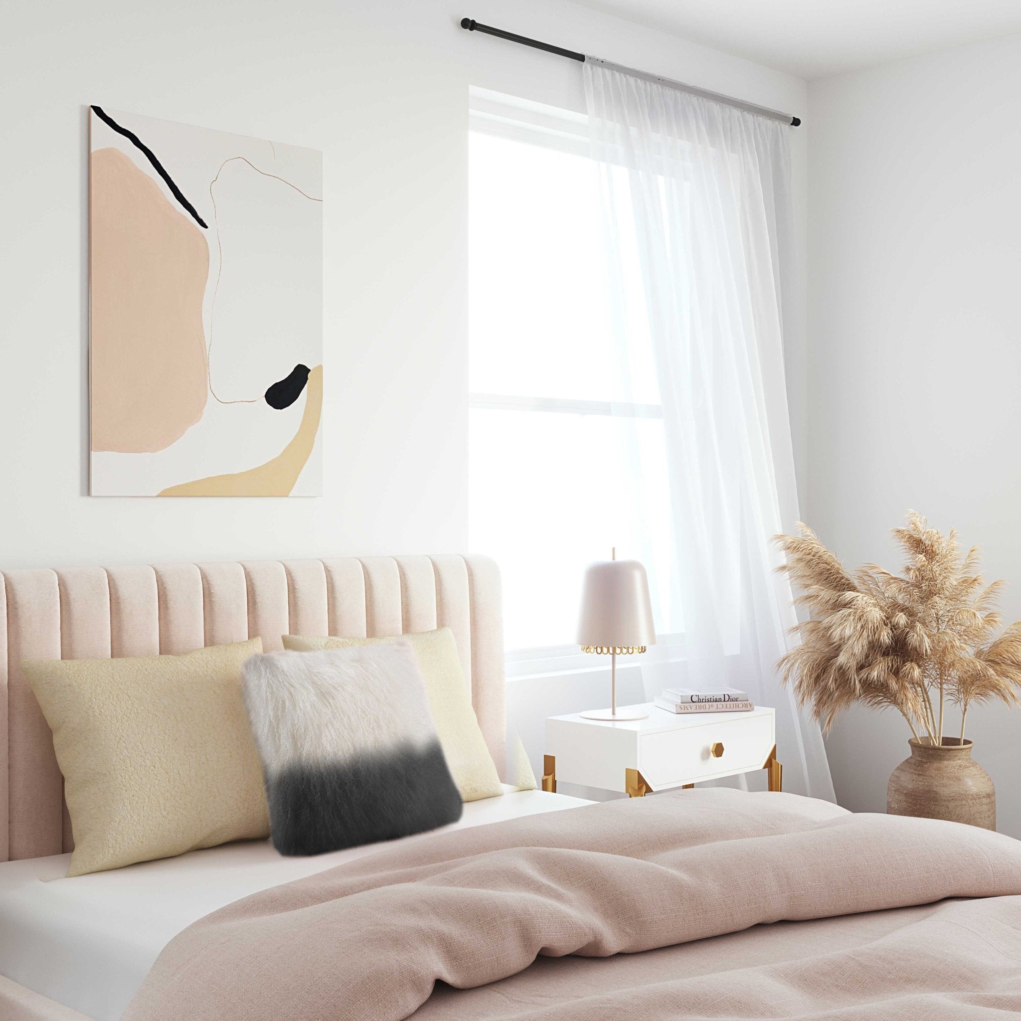 Tibetan Sheep Pillow White to Black Pillows| TOV