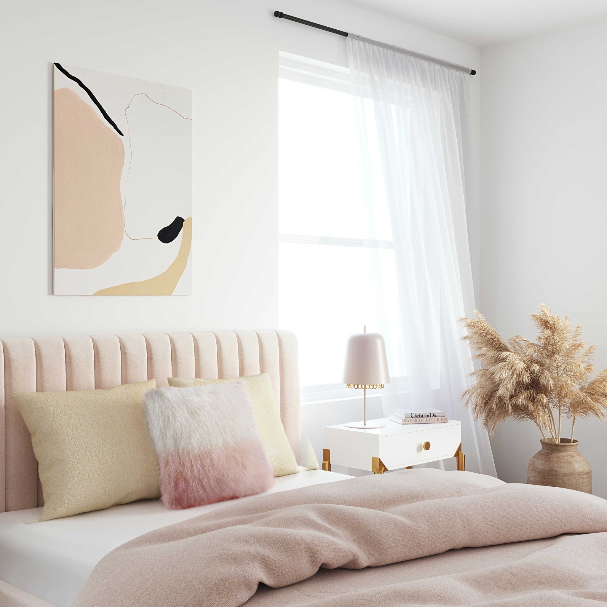 Tibetan Sheep Pillow White to Blush Pillows| TOV