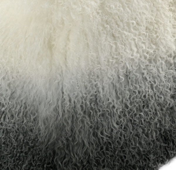 Tibetan Sheep White to Grey Pouf Poufs| TOV