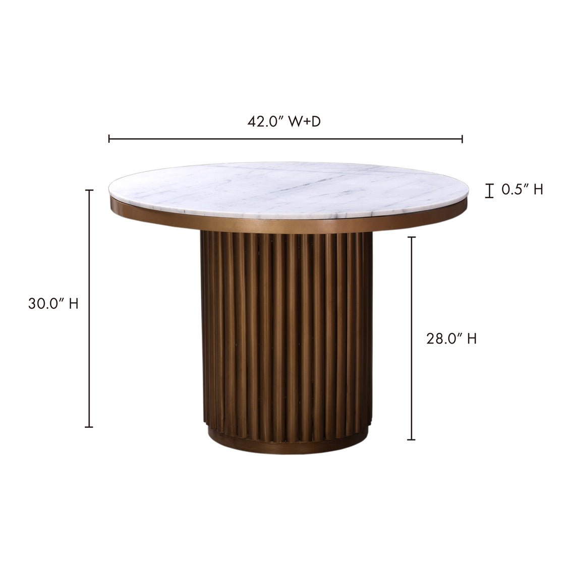 Tower Dining Table White Marble Counter Tables| Moe's Home