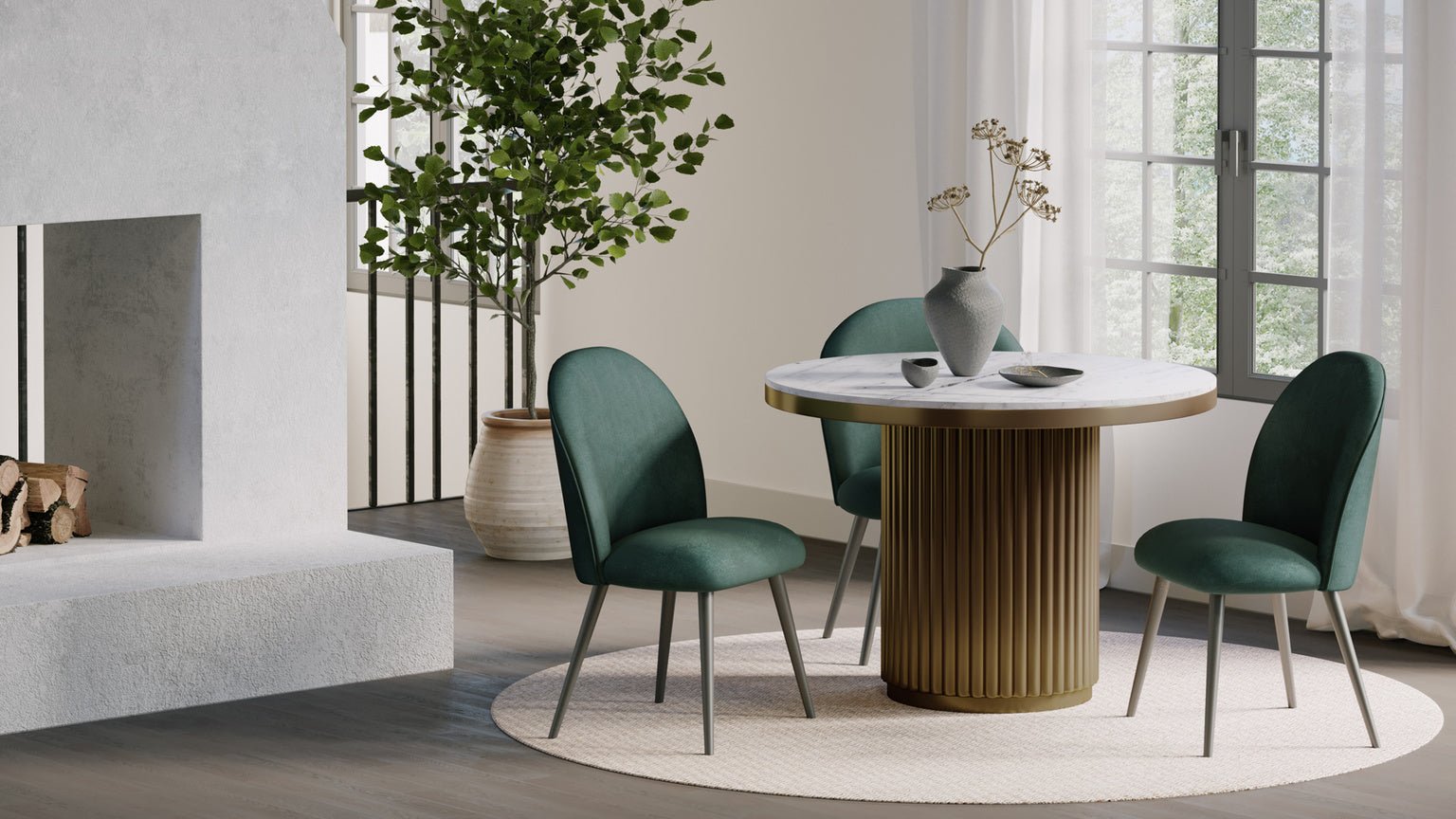 Tower Dining Table White Marble Counter Tables| Moe's Home