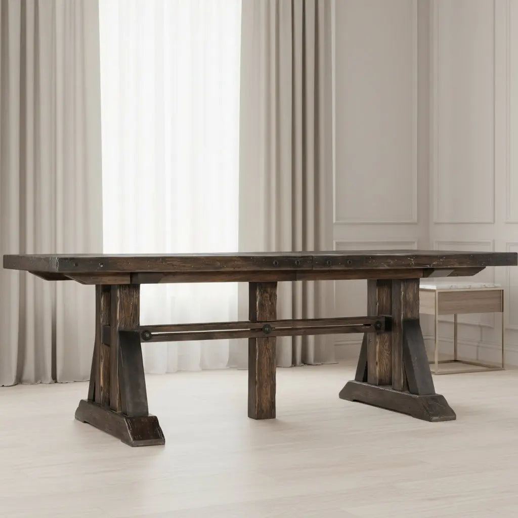 Trestle Dining Table w/2 21in leaves Dining Tables| Hooker