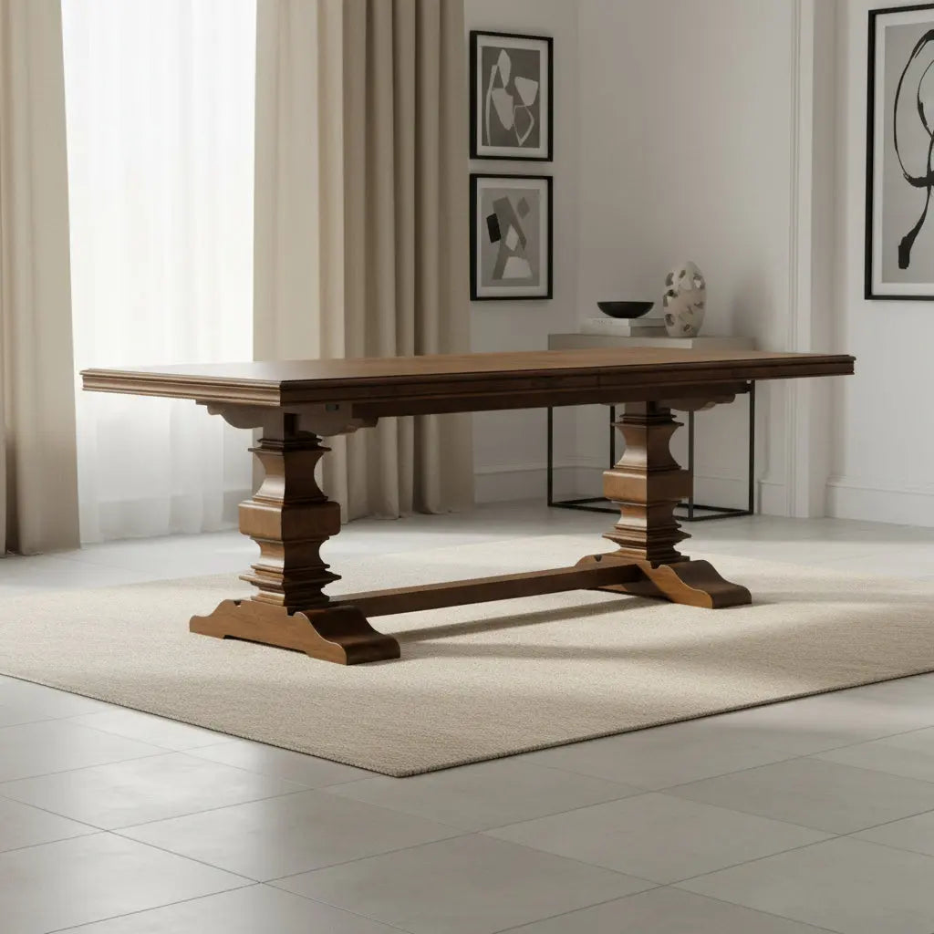 Trestle Table w/2-18in Leaves Dining Tables| Hooker