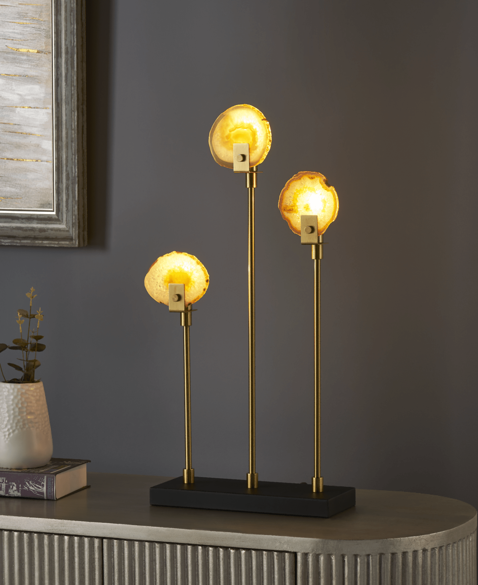 Triple Agate Candle Light Candle Holders| Crestview