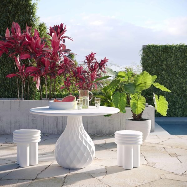 Tulum Ivory Concrete Dining Table Dining Tables| TOV