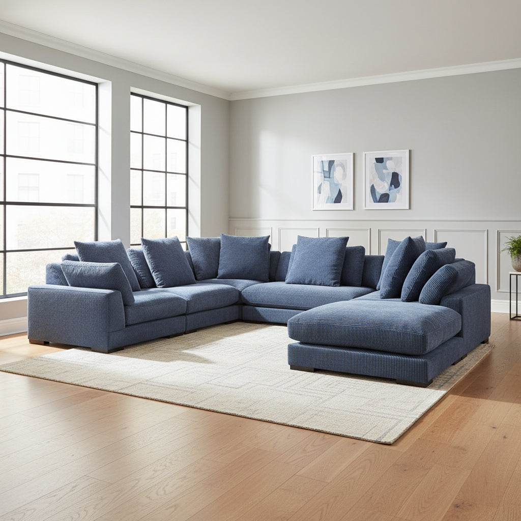 Tumble Dream Modular Sectional Navy Sectionals| Moe's Home