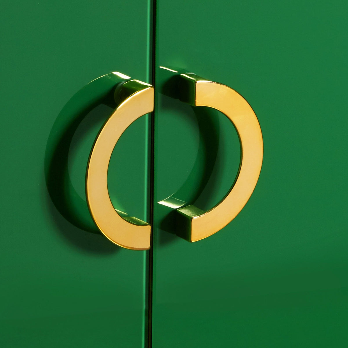 Two Door Emerald & Gold Glass Chest Cabinets & Chests| Hooker