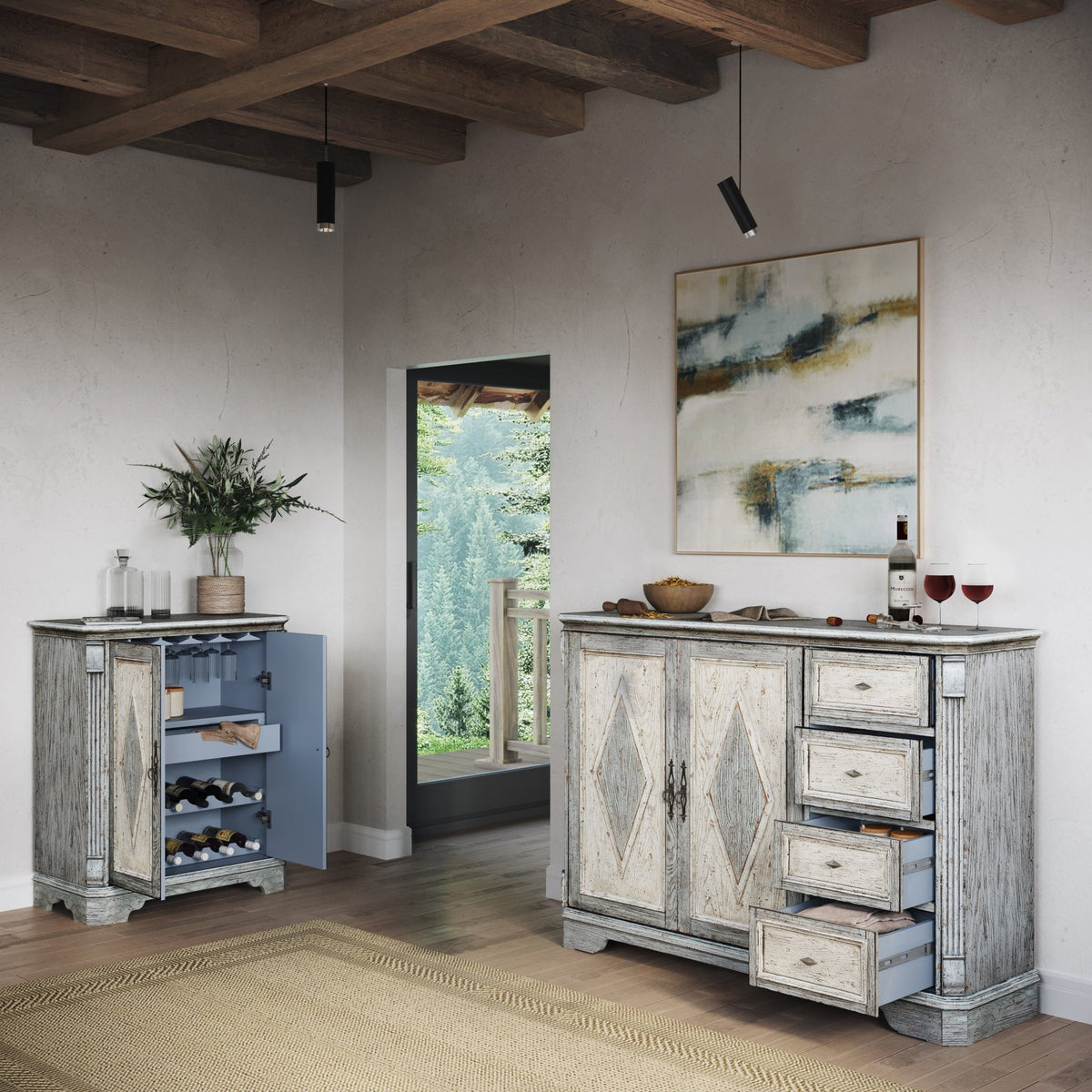 Two Door-Four Drawer Server Cabinets & Chests| Hooker