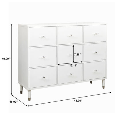 Modern White Nine Drawer Chest (6629790351456)